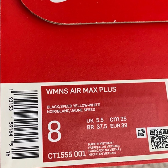 Nike Air Max Plus Black Speed Yellow Women Sneaker - Picture 10 of 10